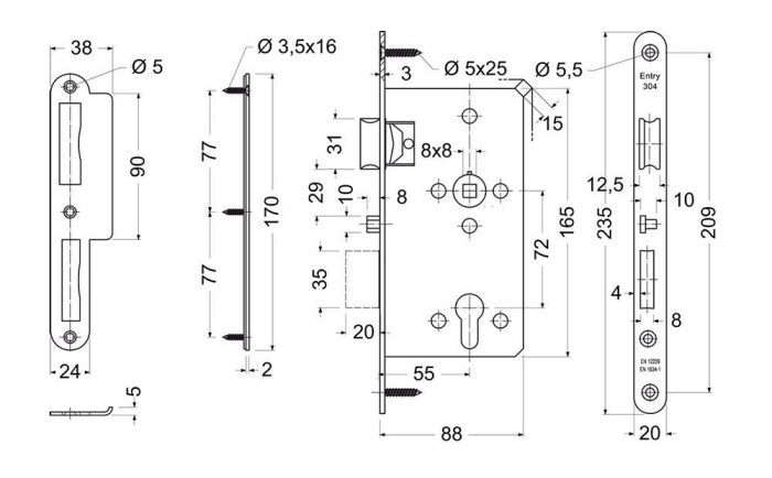 Smart handle SET H.02/ EN.304.SZ.PA.KO.L