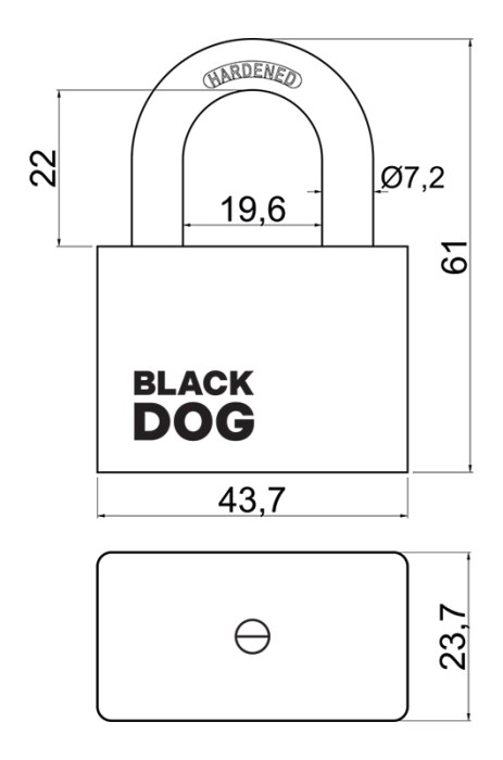 ocelový visací zámek RV.BLACKDOG.40