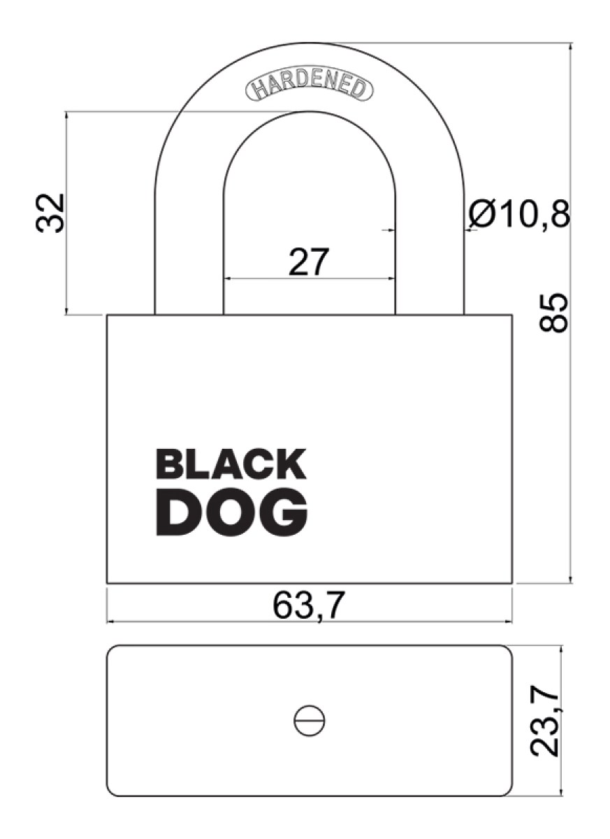 ocelový visací zámek RV.BLACKDOG.60