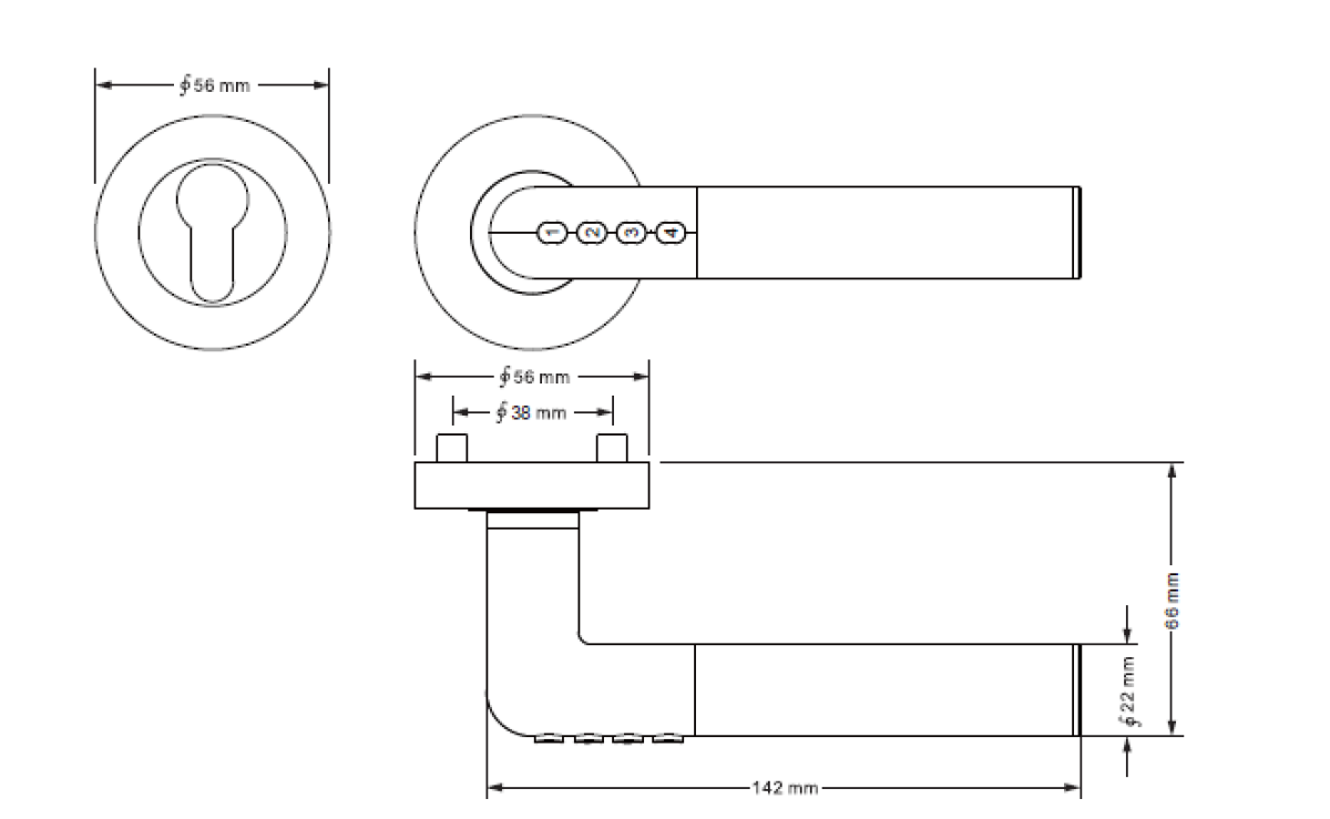 Smart handle SET H.02/ EN.304.SZ.PA.KO.L